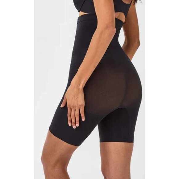 Spanx Higher Power Short 6" Size Large Black High Waisted NWB Seamless Ultra Sof - Picture 4 of 8